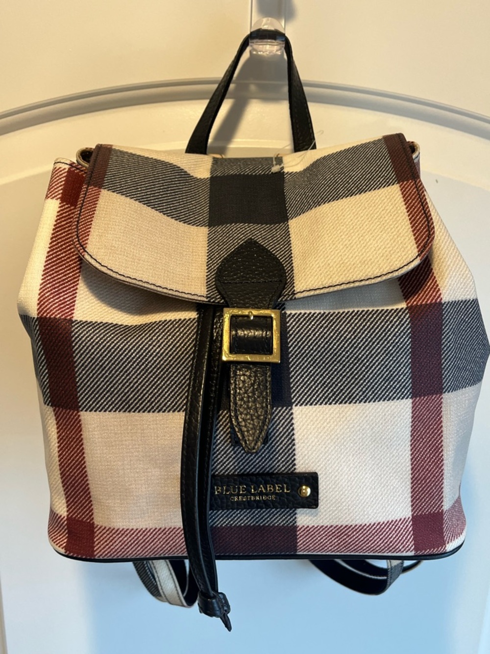 Burberry of Japan Exclusive Blue Label Crestbridge Check Canvas Backpack NWOT